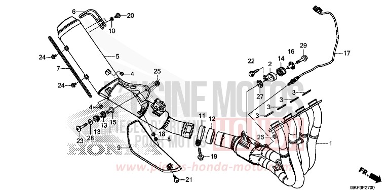 SILENCIEUX D'ECHAPPEMENT de CBR1000RR SP SP1 SP2 GRAND PRIX RED (R380X) 2018